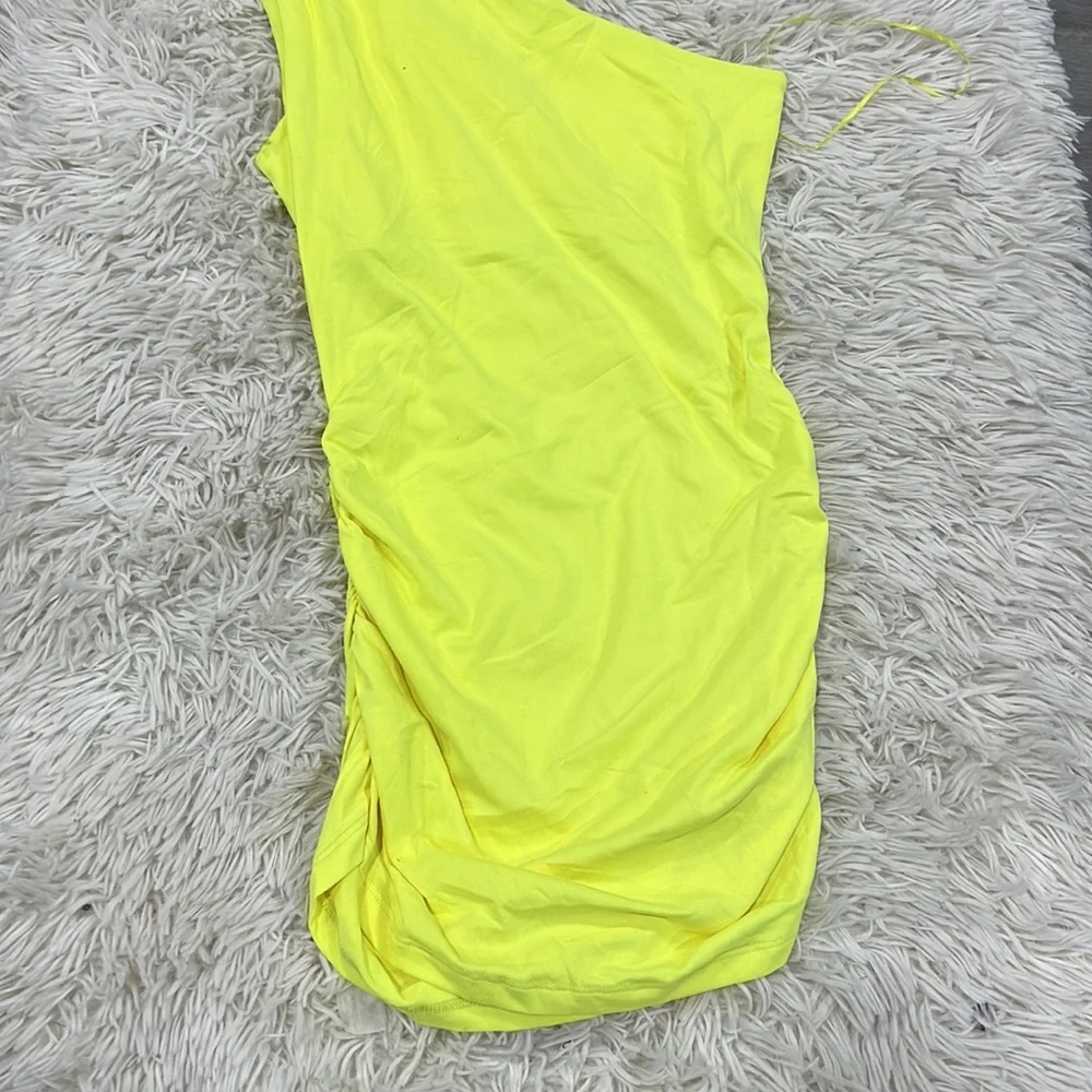 Susana Monaco lime one shoulder mini size small - Picture 2 of 5